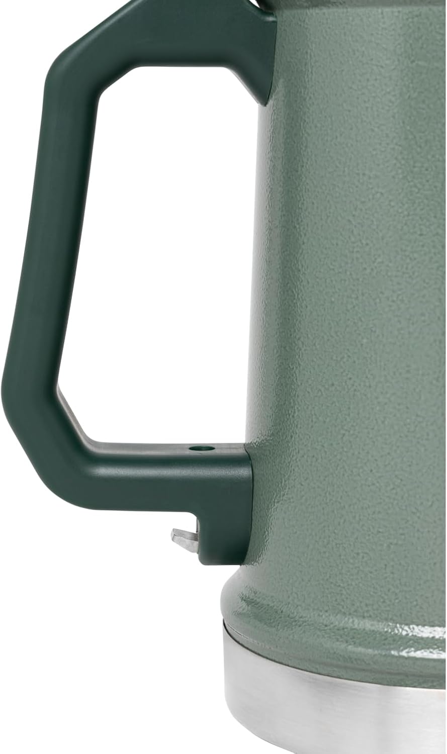 STANLEY Classic Beer Stein - 24 oz Insulated Stainless Steel Mug with Flip-Up Lid & Built-In Opener | Hammertone Green
