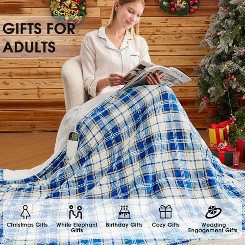 Electric Heated Blanket Throw 50x60 with 10 Heat Levels & Auto Shut-Off