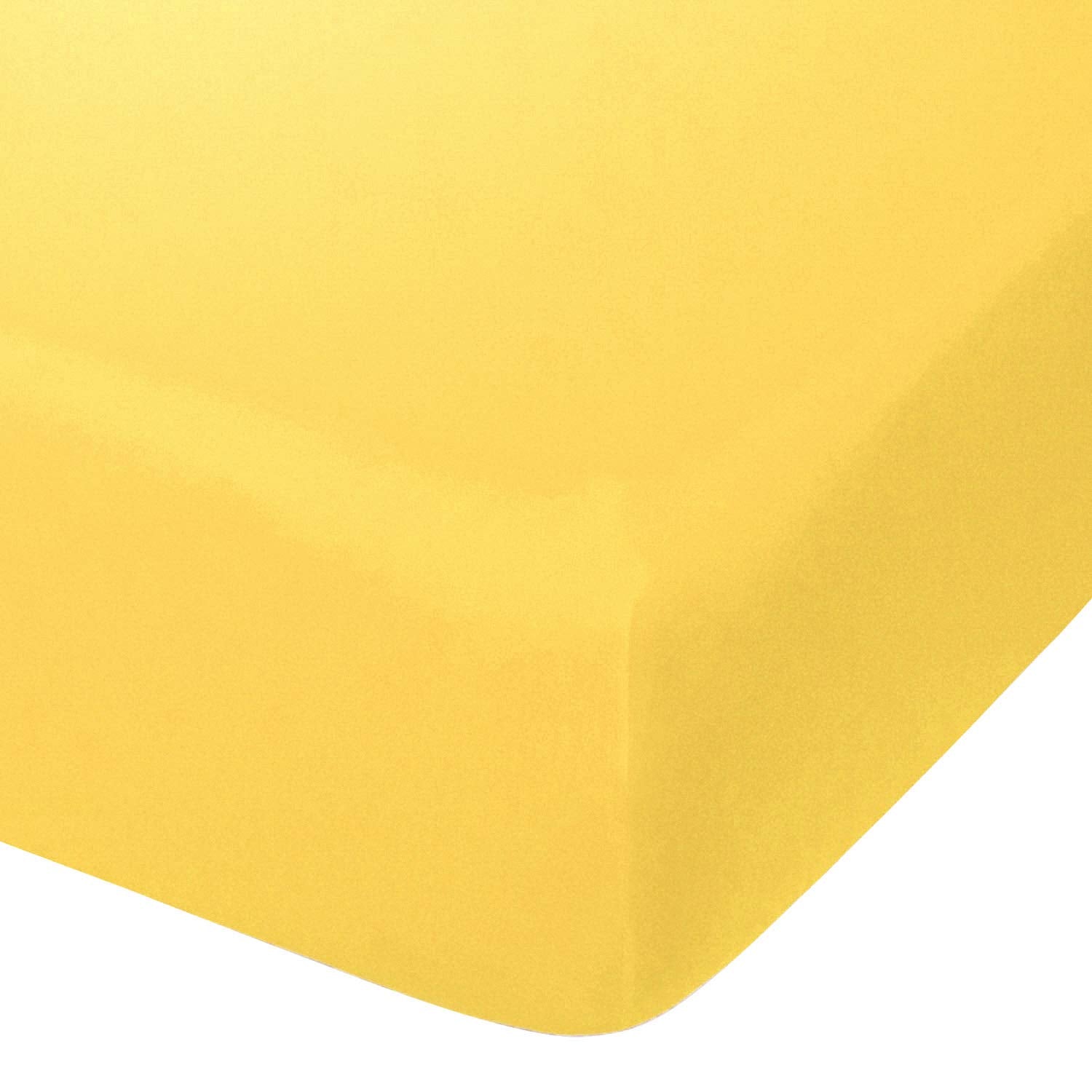 NTBAY 100% Brushed Microfiber Fitted Crib Sheet - Super Soft & Cozy for Standard Cribs | Yellow, 28x52 Inches