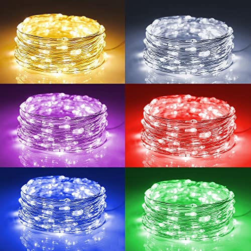 WATERGLIDE 12 Pack Battery Operated Fairy Lights 7ft 20 LED Multicolor