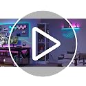 68-Inch Corner Display Cabinet with RGB Lights and Glass Doors
