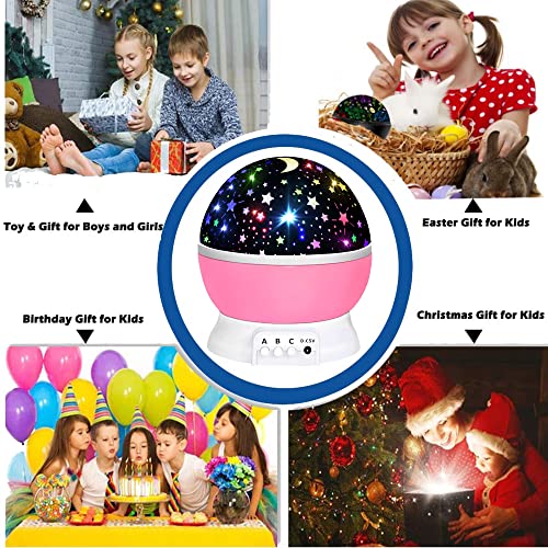 Kids Star Night Light Projector - 360° Rotating 16 Color LED Lamp