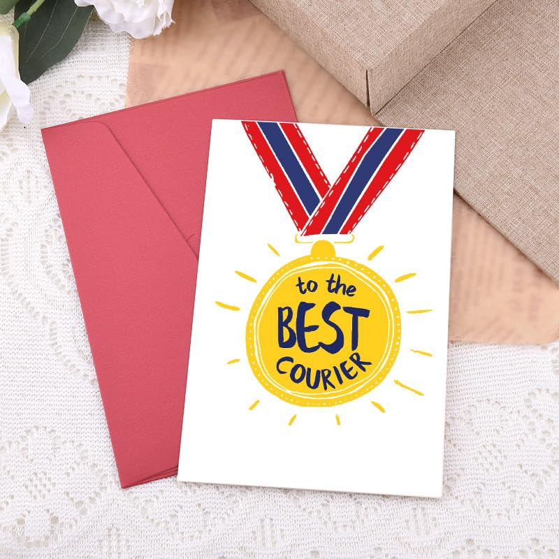 Courier Birthday Christmas Gift Card for Postman Mail Carrier Delivery Driver - Inspirational Encouragement Card with Envelope - Variation: CourierCard