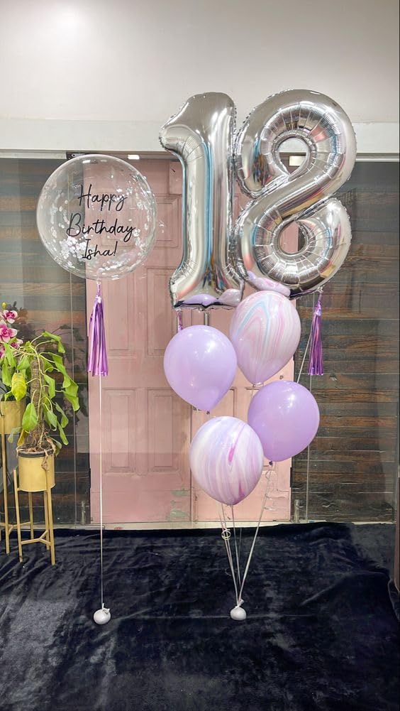 Silver 8 Balloon - 40 Inch Number Balloon for 8th Birthday Celebrations | Perfect for Boys & Girls
