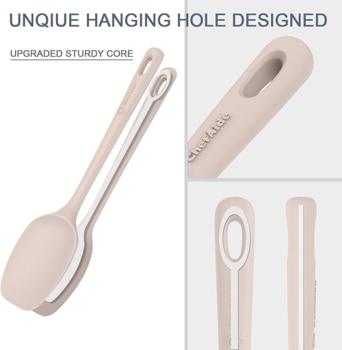 ChefAide Silicone Spatula Set - 5 Pieces with Ergonomic Grip & Heat Resistance Up to 600°F
