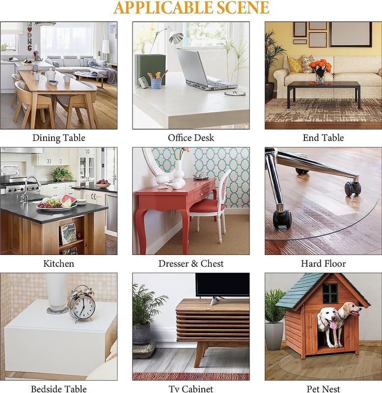 Deep Dream 2.0mm Clear Desk Cover Protector, 16×32 Inch Clear Table Protector, Rectangular Vinyl Desk Pad, PVC Plastic Table Cover for Office, Dresser, Night Stand, Computer & Writing Desk Tabletop