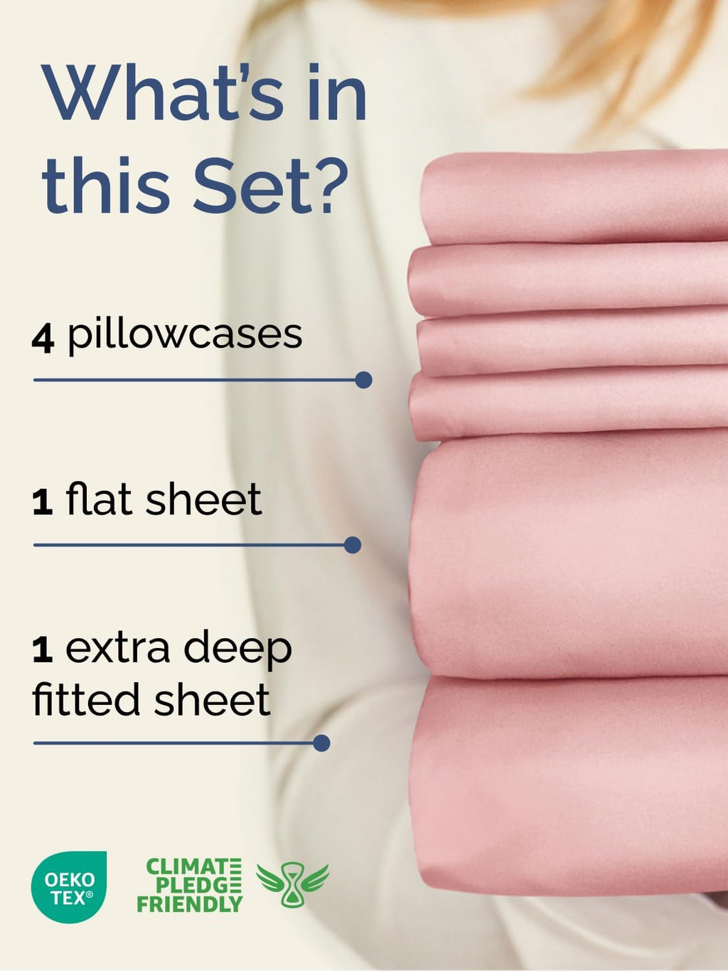 Skiennix Extra Deep King Sheet Set - 6 Piece Breathable Cooling Bedding - Soft Wrinkle-Free Baby Pink