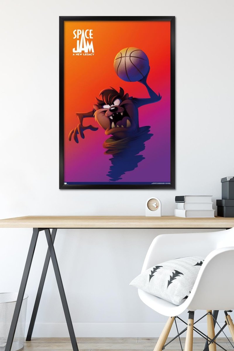 Trends International Space Jam: A New Legacy - Tasmanian Devil One Sheet Wall Poster, 34L x 22.4W, Black Framed Version