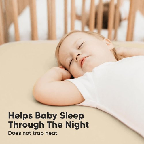 KeaBabies Baby Crib Sheets - Soft & Cozy 2-Pack Fitted Viscose Bamboo Toddler Bedding | 52x28 (Khaki)