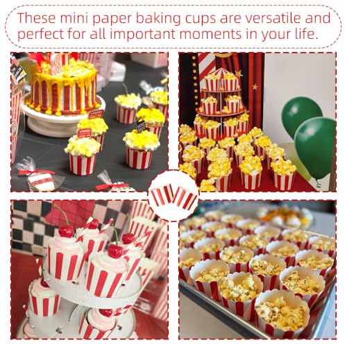 Red & White Cupcake Liners 50-Pack for Baking, Desserts, Weddings & Parties