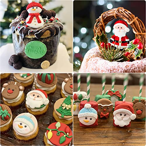 G-49 Christmas Fondant Mold Set — Santa, Reindeer & Snowman Silicone Molds