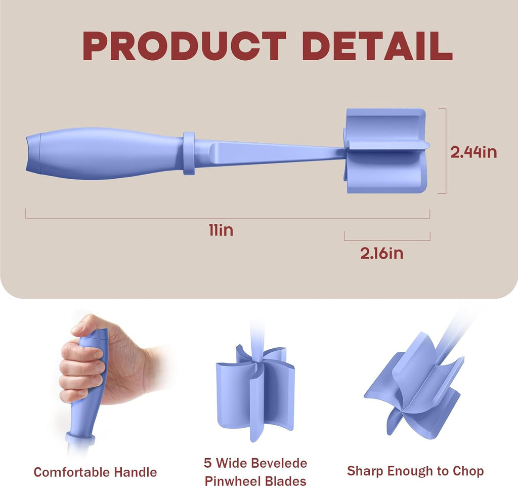Skiennix Meat Chopper Set - Premium Heat Resistant Hamburger Grinder | 2 Pcs Purple Smasher Tool