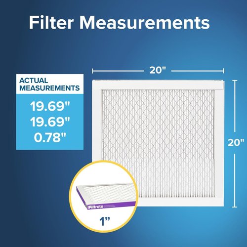 Filtrete 20x20x1 Air Filter - MERV 12, MPR 1500, Asthma & Allergy Friendly | 2-Pack, 3-Month Pleated