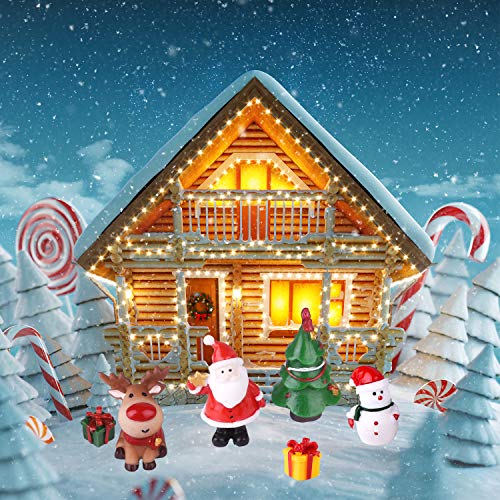 KUUQA 50 Pcs Mini Christmas Ornament Set with Trees & Figurines