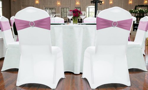MDS Premium Spandex Chair Sashes - Stretchy Bow Covers with Buckle Slider | 100 Pack - Dusty Pink