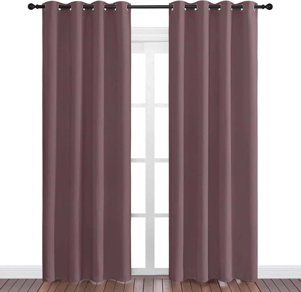 NICETOWN Blackout Curtains - 86" Long, 55" Wide, Sound Reducing & Energy Efficient, 2 Pieces for Modern Rooms