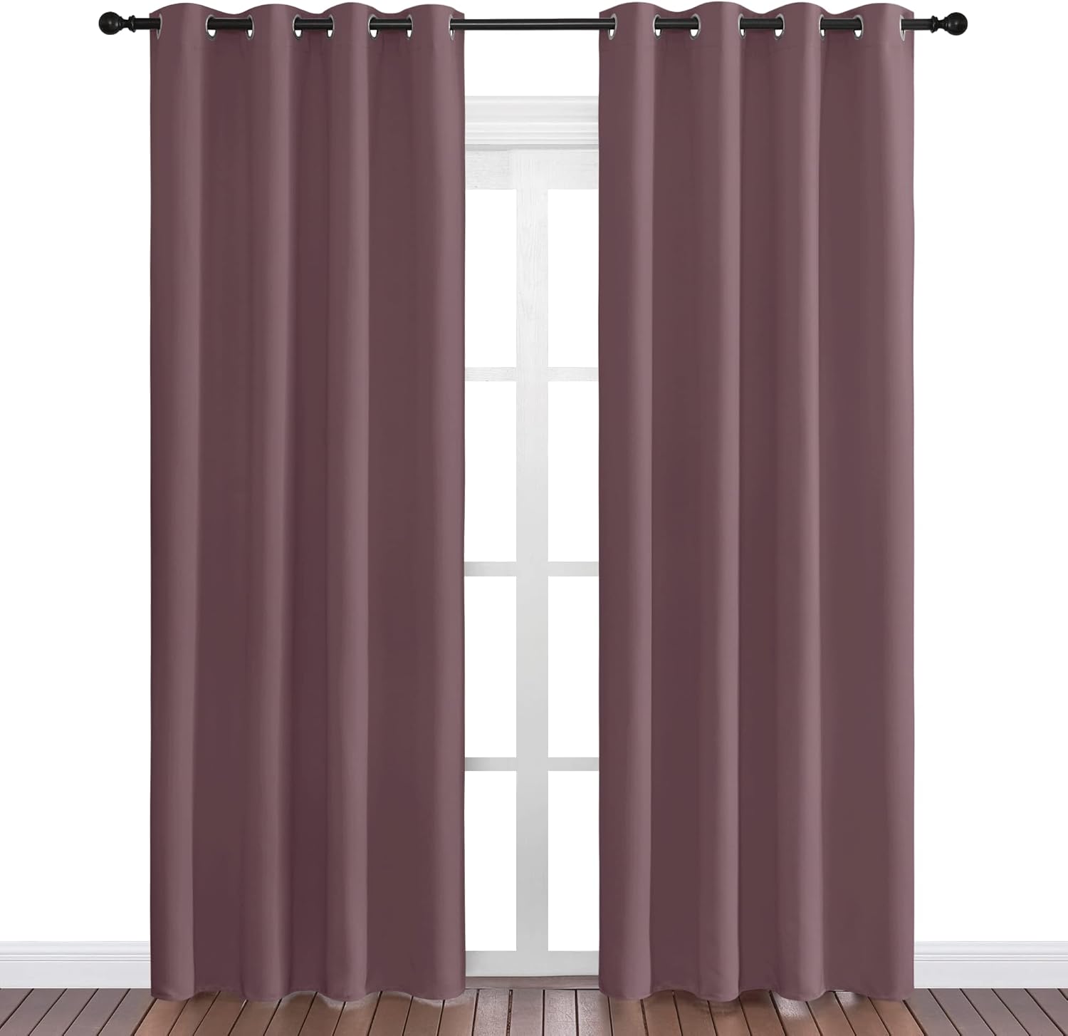 NICETOWN Blackout Curtains - 86" Long, 55" Wide, Sound Reducing & Energy Efficient, 2 Pieces for Modern Rooms