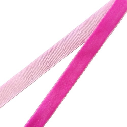 Abbaoww Hot Pink Velvet Ribbon - 10 Yards, 1 Inch Wide for Gift Wrapping & DIY Projects