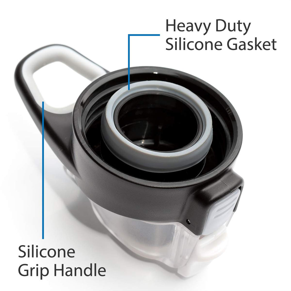 Cupture Action Water Bottle Flip Top with Handle - 22oz Stainless Steel Vacuum-Insulated (Black)