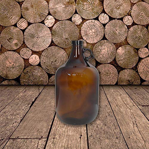 1 Gallon Amber Glass Jug with 38mm Cap - Food Safe Storage Container