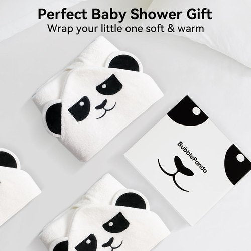 BubblePanda Hooded Baby Towels - Super Soft Bamboo Bath Towels for Newborns | 30x30 Inch, Ideal for Boys & Girls