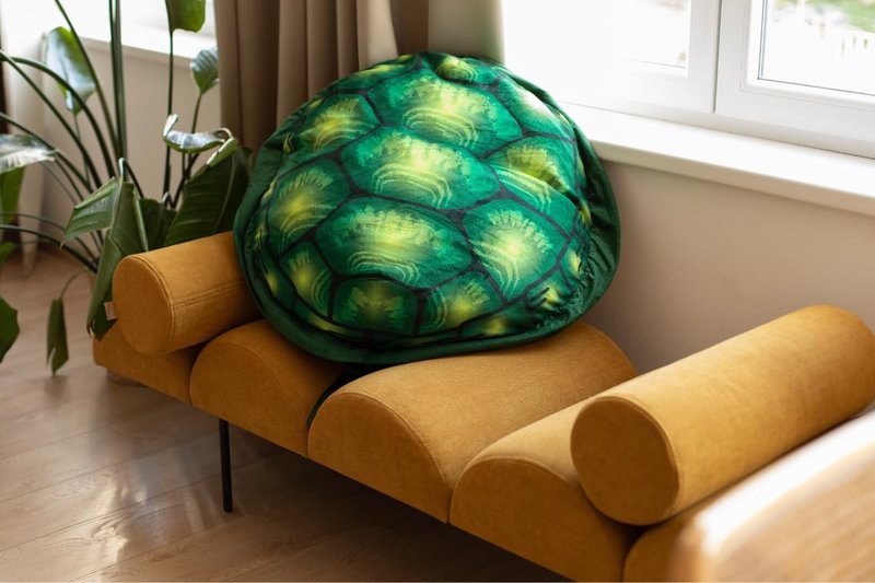 NovaVortex Multifunctional Wearable Animal Turtle Shell Pillow, 40-inch Cozy Plush Costume for Snuggling, Dress-up, Lounging, or Themed Parties, Stuffed with Soft Cotton, Vibrant Print, Hand Washable