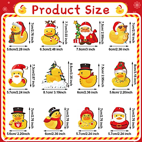Spiareal Duck Style 48 Pcs Christmas Wooden Ornaments - Hanging Duck Designs