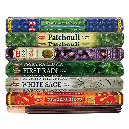 Natural Incense Sticks Variety Pack with Holder, 120 Count, 6 Scents