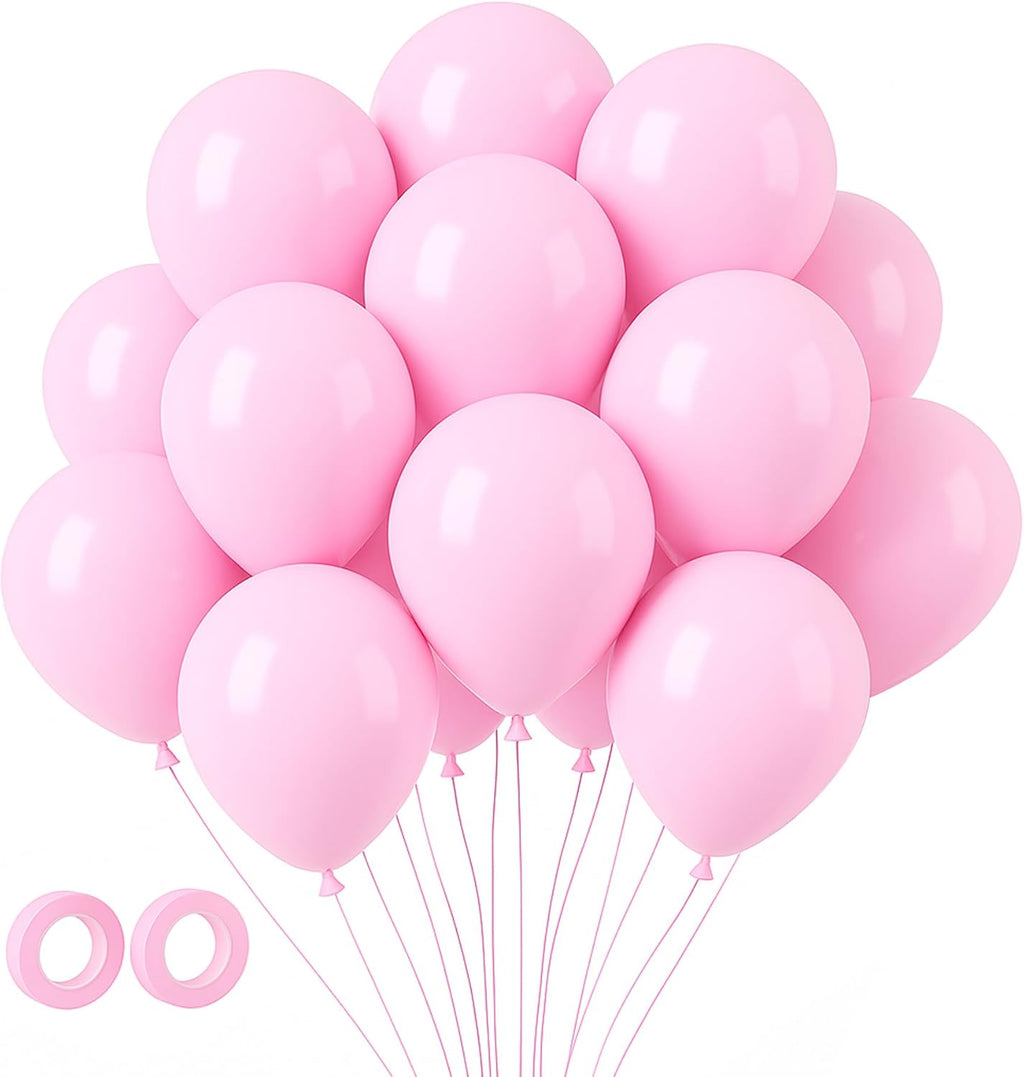 Voircoloria 105pcs Pink Balloons - 12-Inch Party Latex Balloons for Birthday & Baby Showers