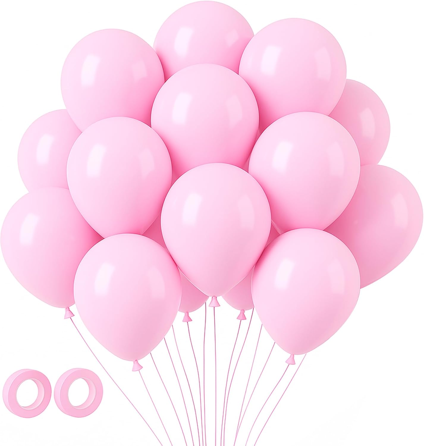 Voircoloria 105pcs Pink Balloons - 12-Inch Party Latex Balloons for Birthday & Baby Showers