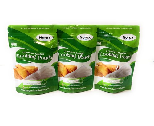 Norax Farm Multipurpose Cooking Pouch Pack of 100-Easy-to-Use for Moi Moi, Ogi, Agidi, Eko & Ofada, Green and White
