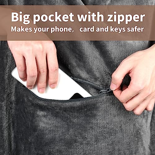 4-in-1 Portable Travel Blanket with Foot Pocket and Pillow