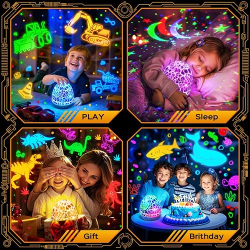 Dinosaur Egg Night Light Projector with 15 Soothing Sounds & 6 Films