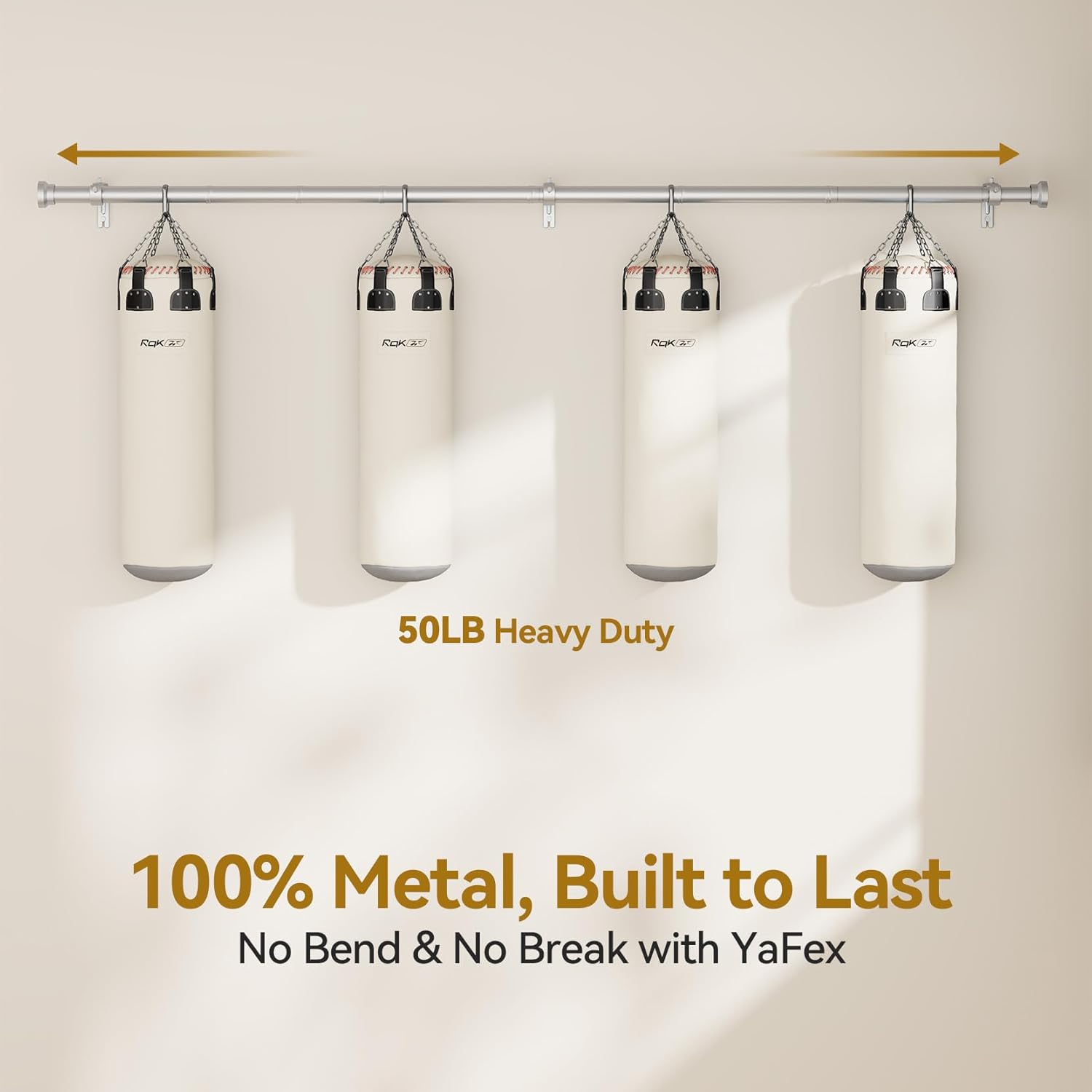 YaFex Curtain Rods - Heavy Duty 1 Inch Adjustable Window Treatment Rods | 32-118 Inch, Silver Finish