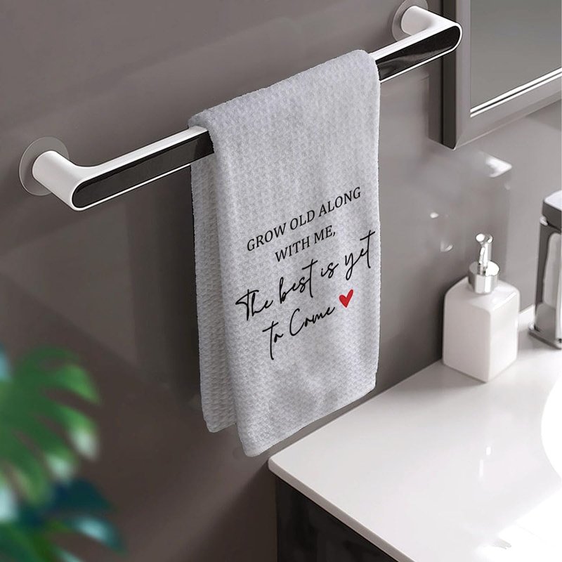 HIWX The Best is Yet to Come Couple Decorative Kitchen Towels Hand Towel, Engagement Wedding Gifts for Engaged Couples Him Her, Valentine's Day Hand Towels Dish Towel for Kitchen Bathroom Decor 16x24