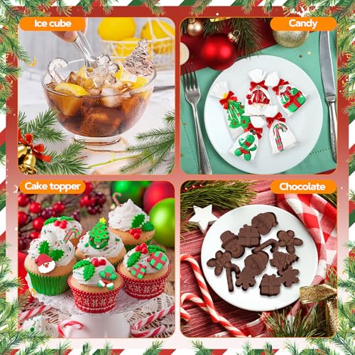 Christmas Silicone Mold 2PCS for Chocolates, Candies, Cookies & Crafts