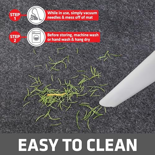 Christmas Tree Stand Mat 28" - Absorbent Waterproof Floor Protector, Charcoal