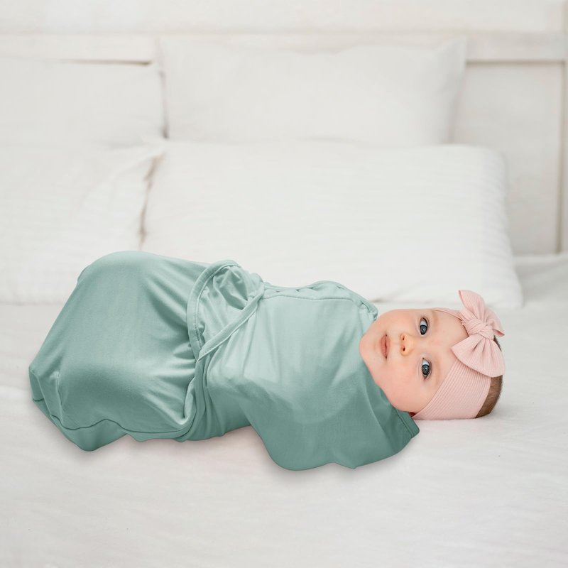 Dormlony Viscose from Bamboo Baby Swaddles Blanket for Newborn, 2-Pack Adjustable Infant Sleep Sack wrap (Ice Blue, 0-3 Months)