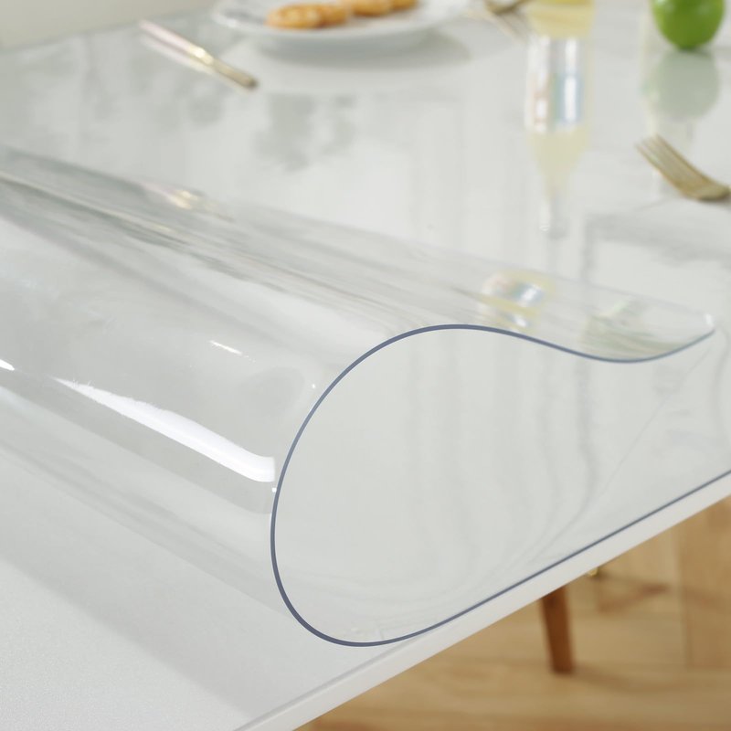 LovePads Clear Table Cover Protector 54 x 54 Inch, 1.5mm Thick Plastic Table Cover, Table Protector for Dining Room Table, Waterproof Vinyl Tablecloth Table Pad Mat for Kitchen, Dresser, Writing Desk