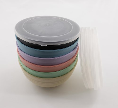 falichchch Wheat Straw Bowls with Lids BPA Free, Microwave & Dishwasher Safe (6)