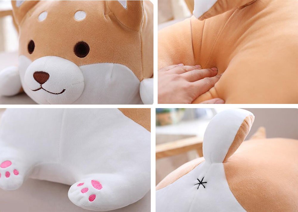 MISS TUTU Shiba Inu Dog Super Soft Plush Throw Pillow Lifelike Animal Pillows Plush Toy