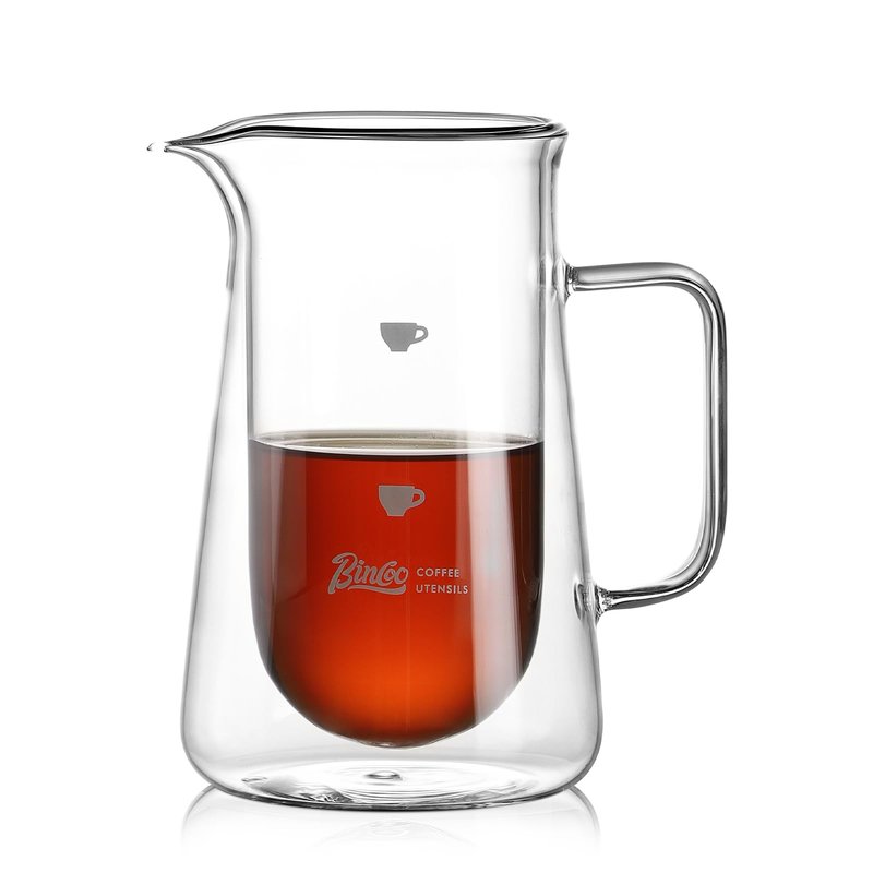 Double Wall Glass Coffee Carafe - 400ML/14oz Small Coffee Decanter Coffee Server for Pour Over, Coffee Pot, Borosilicate Glass For Coffee, Tea, Whiskey, Cocktails & All Beverages