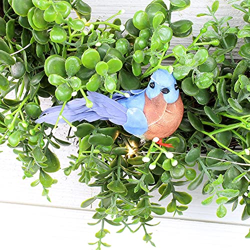 Cornucopia Brands Imitation Bluebirds - 6-Pack, Blue Birds for Christmas Trees & Wreaths