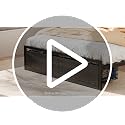 Full Size Metal Platform Bed Frame with LED Headboard, Charging Station & Drawers