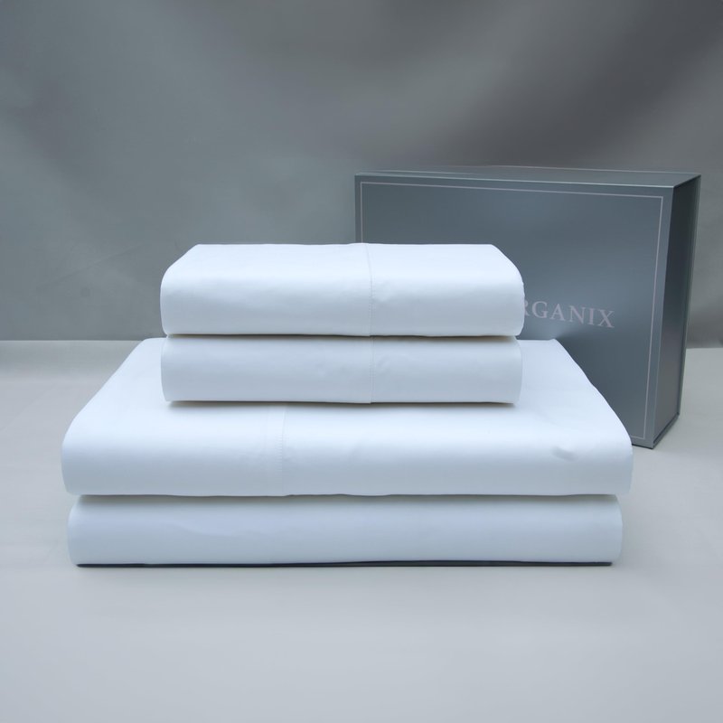 Rawlove Organix 100% Pure Organic Cotton Sheet Set - Luxury 4-Piece - Chemical Free, Breathable - White - Sensual Comfort (California King)