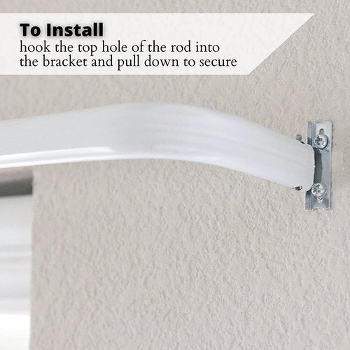 Blu-Pier Tech Heavy Duty Curtain Rod - Adjustable 28 to 48-Inch Width | Includes Hardware, White (Pack of 2)
