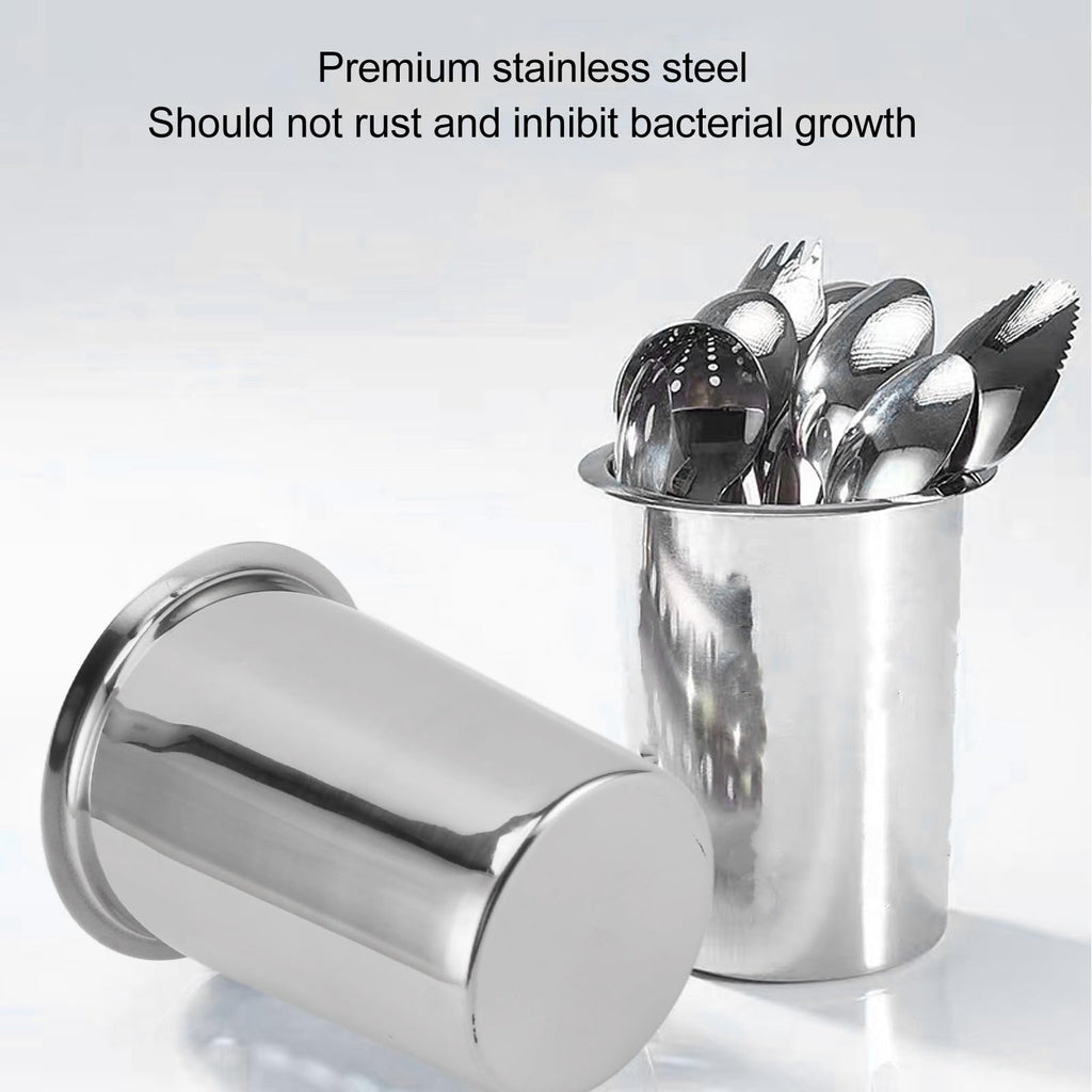 HEEPDD Stainless Steel Kitchen Utensil Holder, Countertop Organizer for Cooking Utensils, Silverware, Chopsticks, 5.4 x 3.4 Inch, 3 Pack