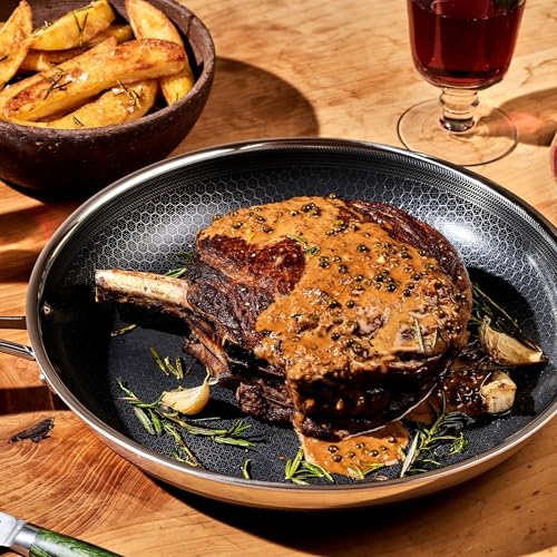 12-Inch Hybrid Stainless Steel Nonstick Frying Pan with Glass Lid