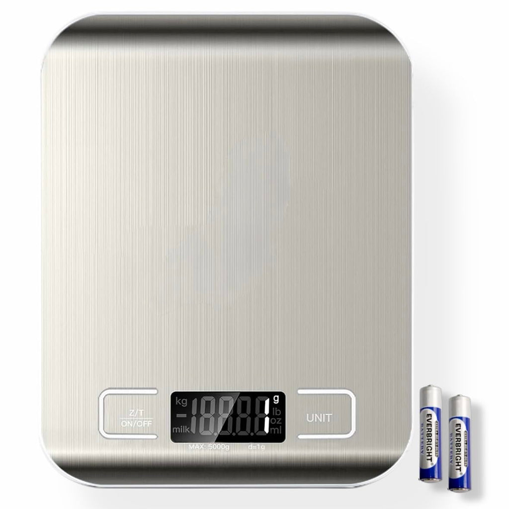 Skiennix Digital Kitchen Scale - Precision Food Scale in Grams & Ounces | Stainless Steel, Compact Design for Cooking & Baking