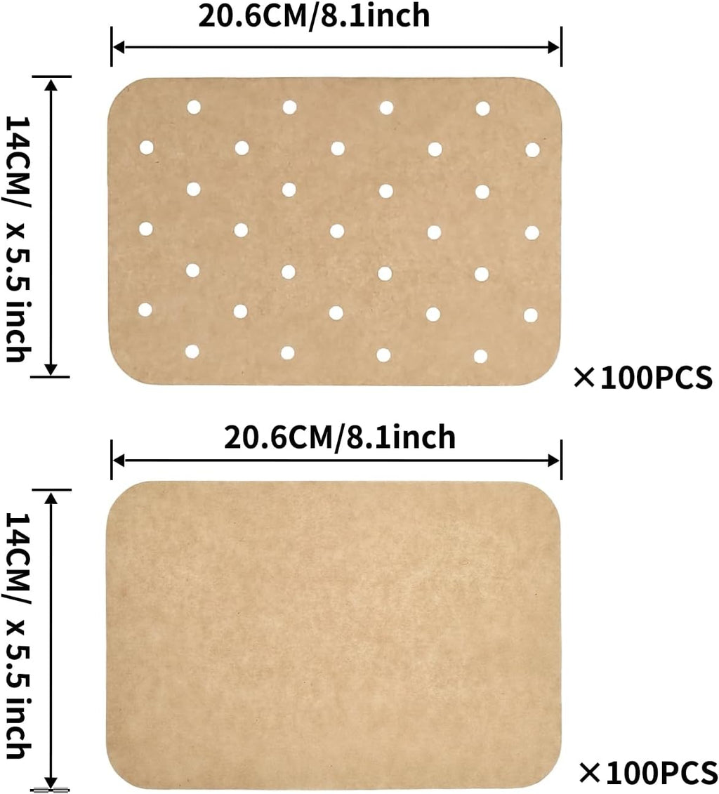 Skiennix Air Fryer Liners - 200 Disposable Non-Stick Parchment Sheets for Ninja Dual Foodi & Toaster Ovens